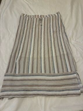 Striped Neutral Midi Skirt